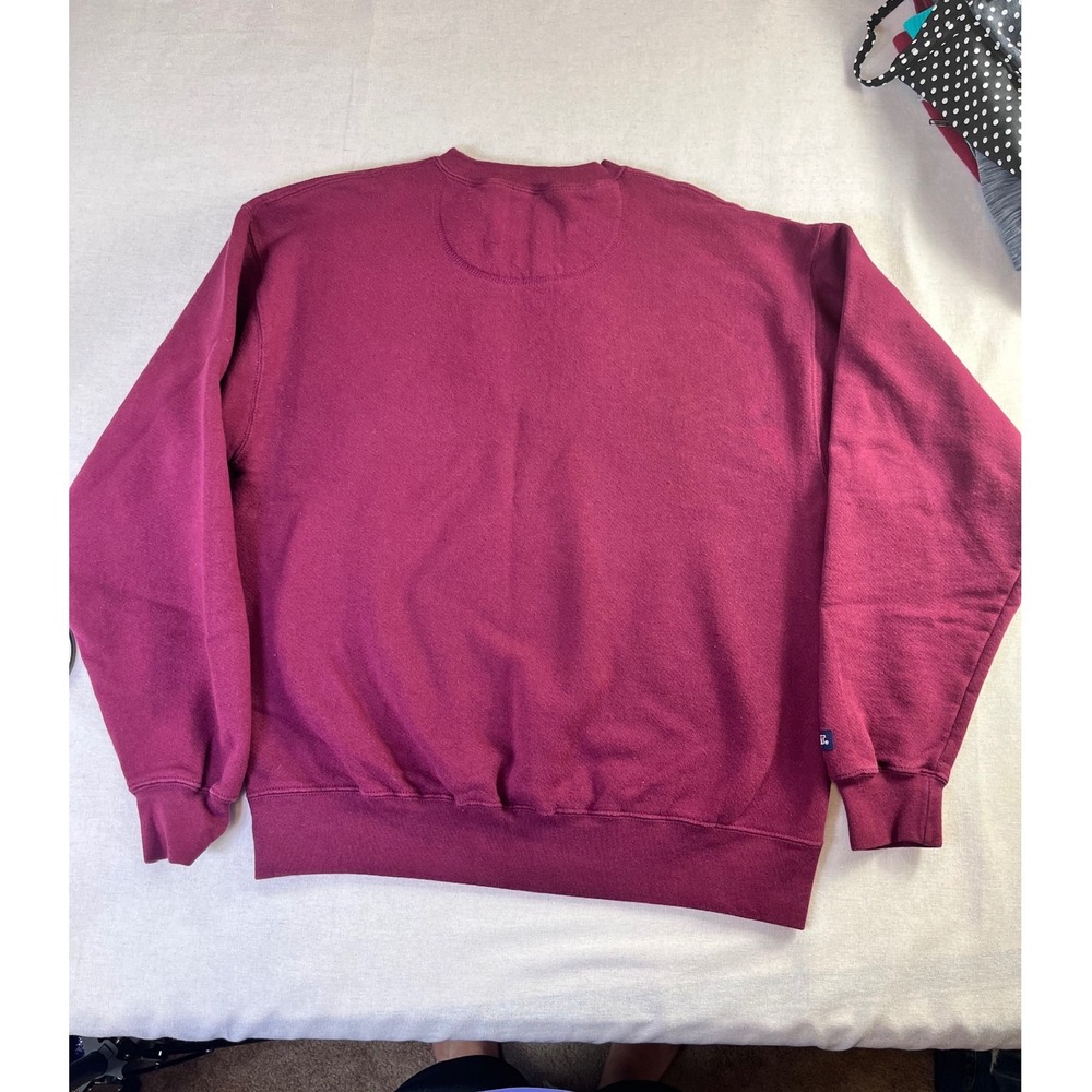 Vintage 90s JanSport Virginia Tech Sweatshirt M Maroon VT College Hokies Crest - Picture 8 of 9